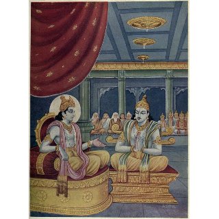 Krishna talking to arjuna